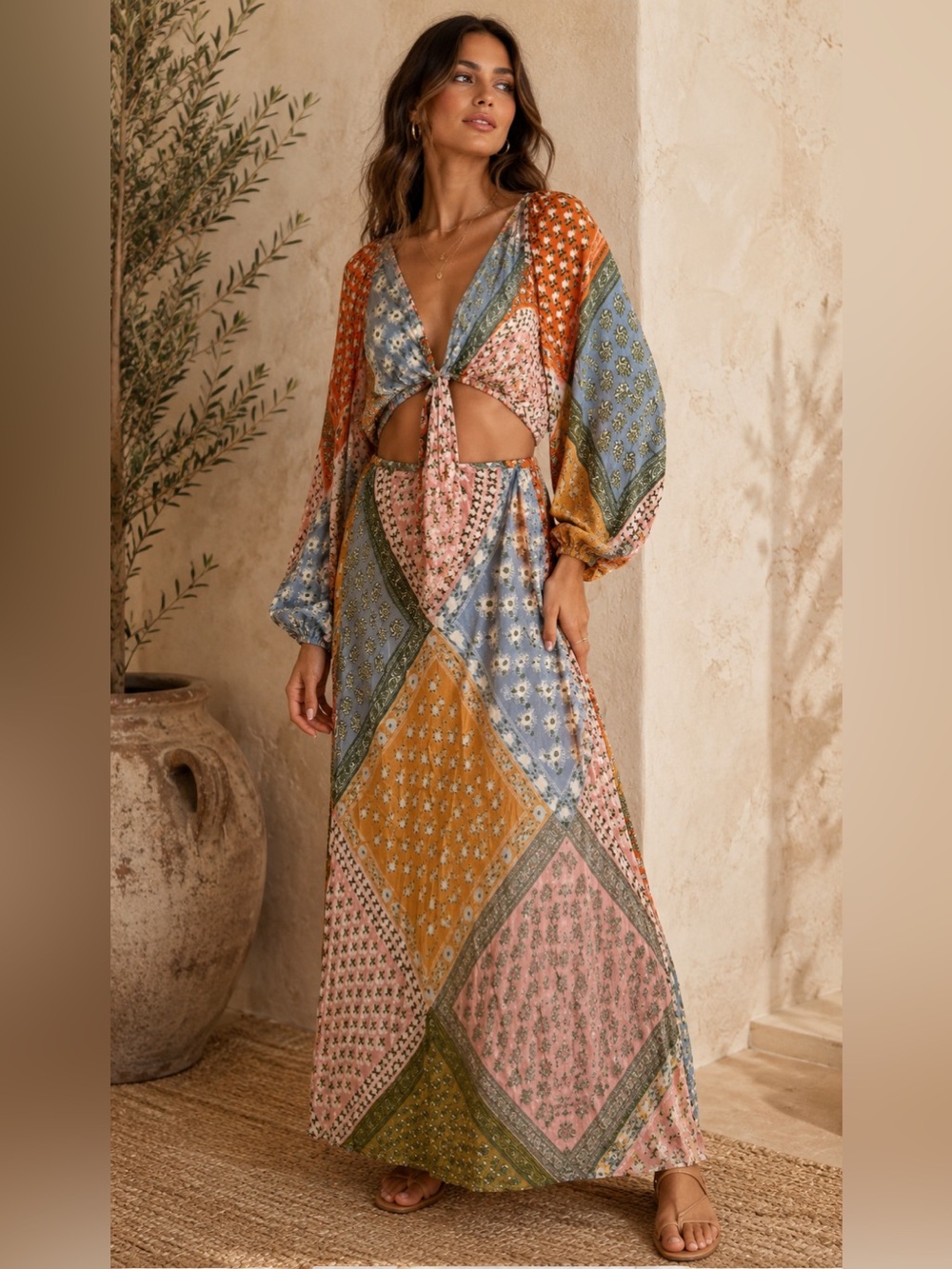 Jen's Pirate Booty Patchwork Cutout Maxi Dress | Size S